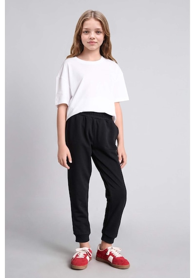 Defacto Jogger Fıt Esnek Belli Cepli Eşofman Altı Kız Çocuk Y1226a626aubk81 Siyah-bk81