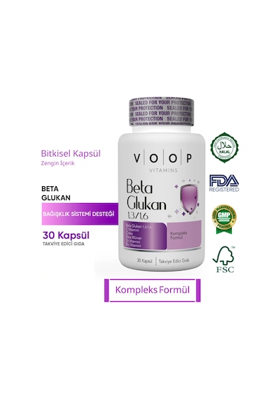 Voop Beta Glukan 13/16 Kara Mürver Vitamin C Çinko 30 Kapsül