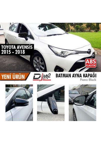 Sts Oto Aksesuar Toyota Uyumlu Avensis 2015-2018 Batman Yarasa Ayna Kapağı Piano Black Abs Plastik (01)