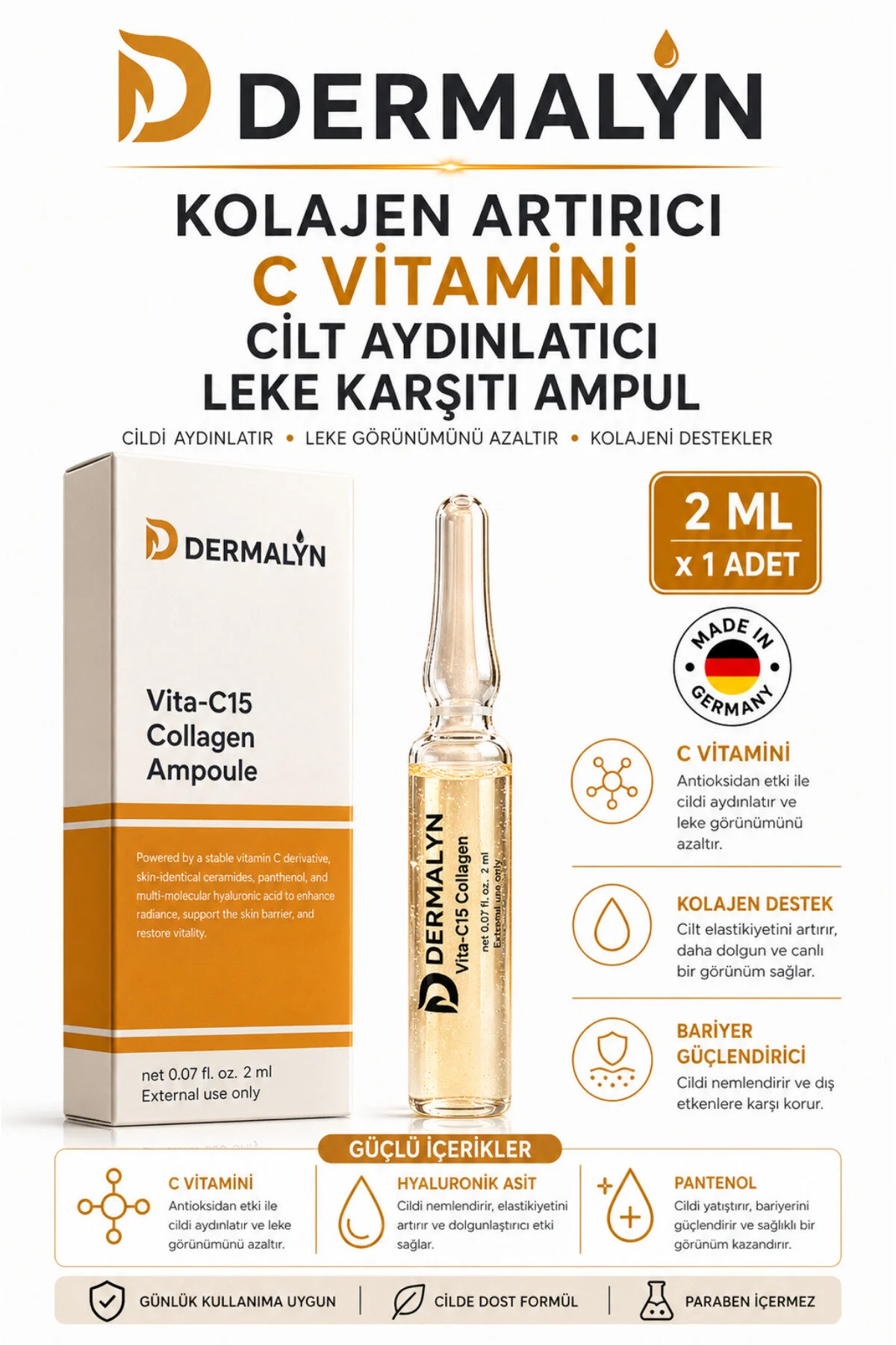 Dermalyn 7 Li Cilt Bakım Seti Kırışıklık Leke Somon Dna Kök Etkili Ampul Serum Dermaroller