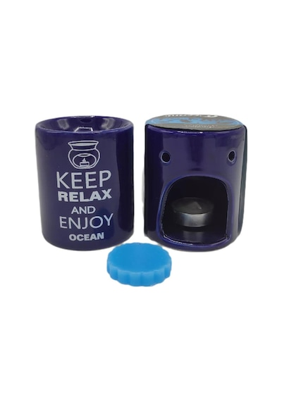 Keep Relax And Enjoy Ocean Seramik Buhurdanlık ve Wax Mum