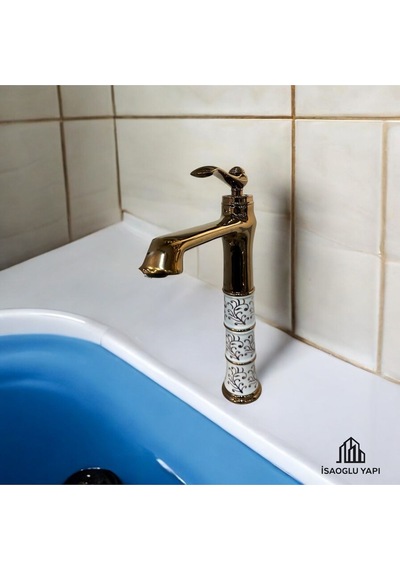 İsaoğlu Yapı Bakır Çanak Lavabo Bataryası Bronz Çanak Armatür Vintage Model Bakır