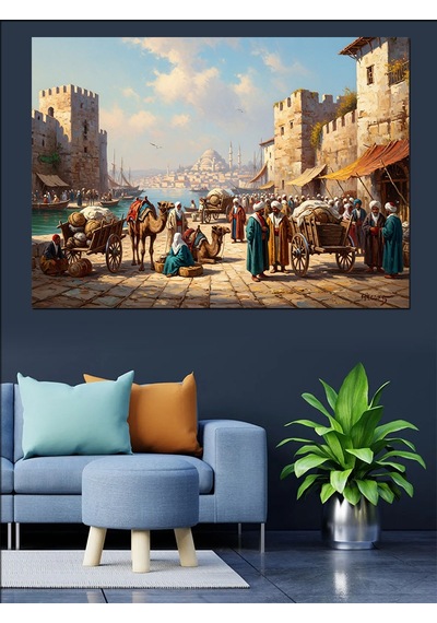 Ahşap Tablo Tarihi Pazar Yeri Ve İnsanlar Hayvan Tabloları