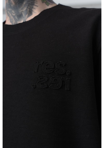 Respire Erkek Pis Dikişli Regular Fit T-shirt Siyah