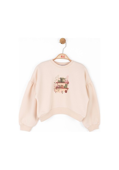 Xo Kids Kiz Çocuk Sweatshirt 4-8 Yaş 37518 Krem