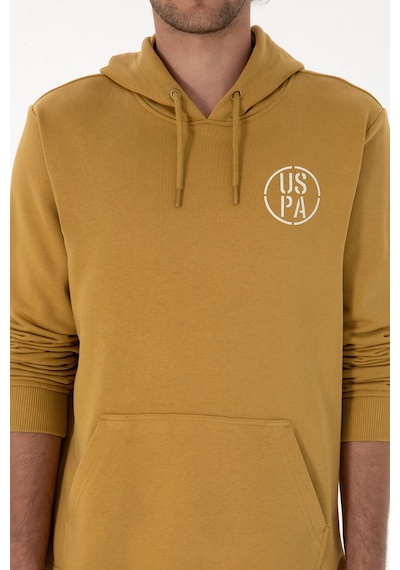 U.S. Polo Assn. Erkek Regular Fit Kapüşonlu Hardal Sweatshirt 50313718-VR151