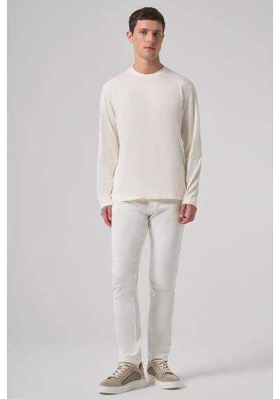 Morven Erkek Ekru Trend Bisiklet Yaka Rayon Sweatshirt 26ks063005454 Ekru