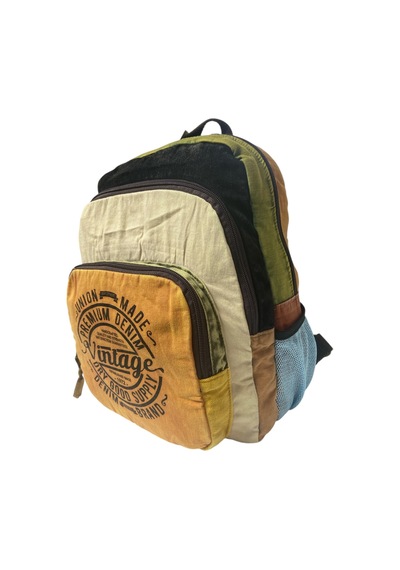 Dark Cotton Kaliteli Vintage Salaş Yıkama Kumaş Disayn Günlük Gezi Okul Sırt Çantası 30cmx40cm Camel