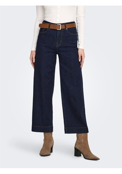Only Onlregına Hw Wıde Crop Dnm Dıa215 Noos Kadın Mavi Denim Pantolon - 15358320