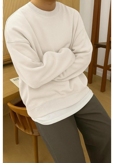Unisex Sweatshırt Beyaz
