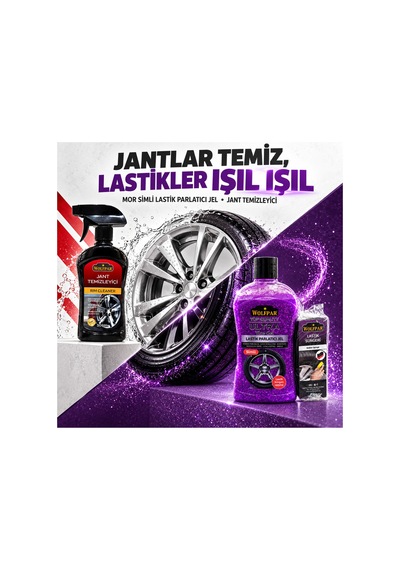 Mor Simli Lastik Parlatıcı Jel Ve Jant Temizleyici Lastik & Jant Bakım Seti