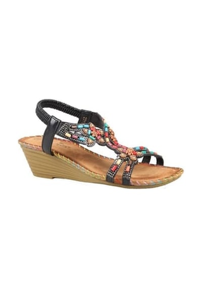 Guja 25y151-6 Kadın Taşlı Dolgu Topuklu Lastikli Comfort Sandalet Siyah Siyah Guja 25y151-6 Kadın Taşlı Dolgu Topuklu Lastikli Comfort Sandalet Siyah Siyah