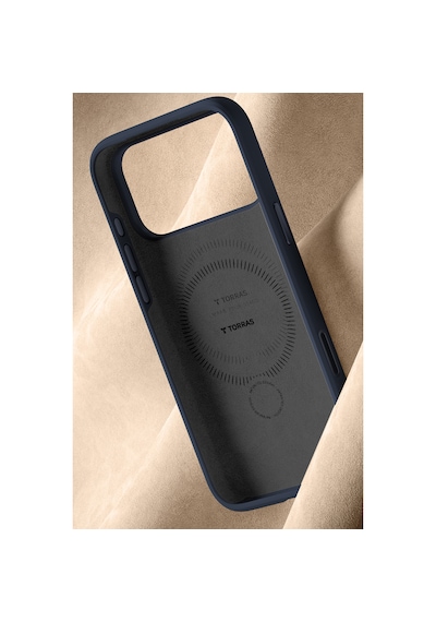 Torras Apple iPhone 17 Pro / 18 Pro Uyumlu O Stand Spin Silicone Serisi Magsafe Kılıf Lacivert