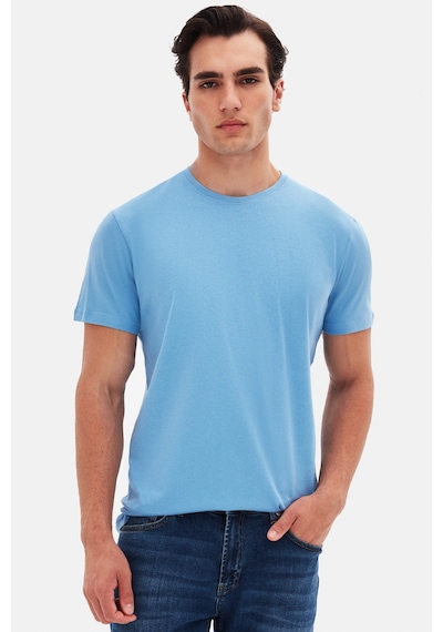 D's Damat Ds Damat Slim Fit Açık İndigo Bisiklet Yaka %100 Pamuklu Nefes Alabilen T-shirt 4hc141996753m Açık İndigo