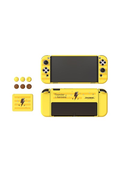 Switch Oled 3in1 Standlı Rnkli Kılıf Analog Yükseltici Ve Koruyucu Kart Kutusu Sarı