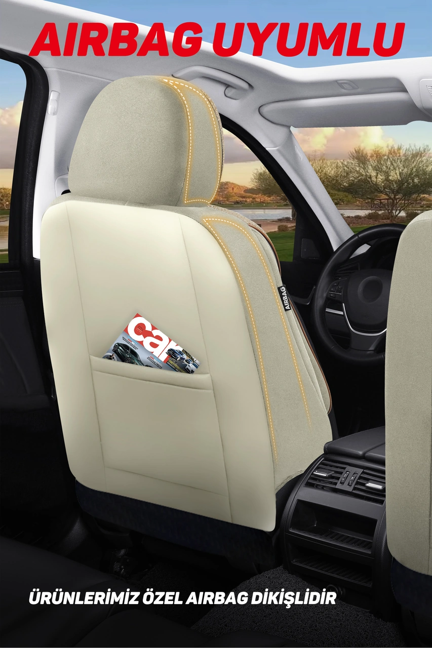 City Serisi Toyota Corolla 2014-2016 İle Uyumlu Koltuk Kılıfı, Bej