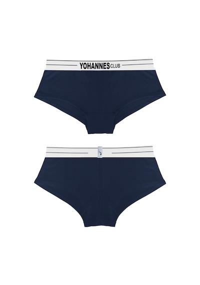 Yohannes Club, Kadın Pamuklu İç Çamaşırı Takımı, Renk Seçenekli, Üçgen Sütyen-kemerli Boyshort-boxer Külot Lacivert