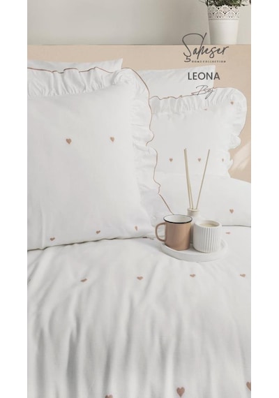Şaheser Home Collection Jakarlı Nev Takımı Çift Kişilik Leona Bej Renkli