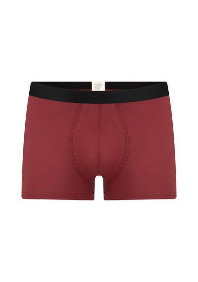 Albero Natur Gots Sertifikalı Organik Pamuk Erkek Trunk Boxer İç Çamaşırı Bordo
