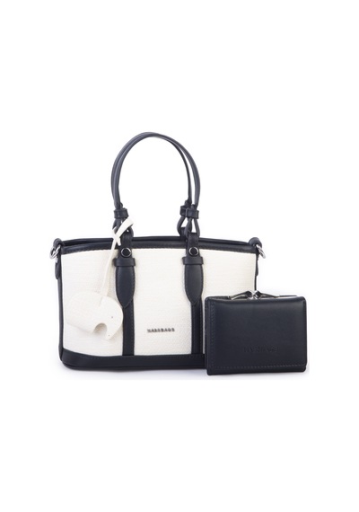 Nas Bag Premium 2 Li Mini Set El Ve Çapraz Çanta İle Cüzdan Takım Siyah Siyah