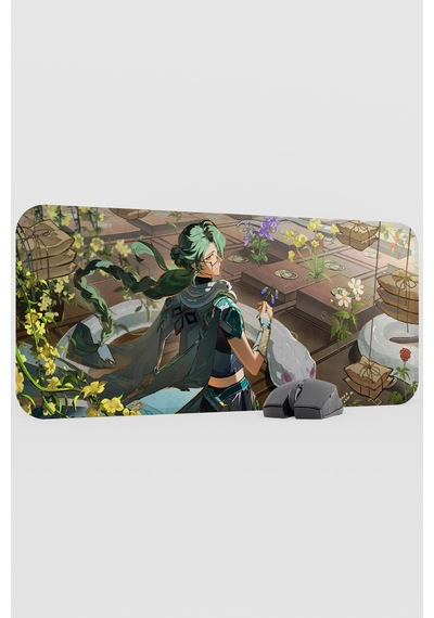 Baizhu Genshin Impact Anime Gacha V4 - 70x30 Xl Gaming Mouse Pad Fare Altlığı