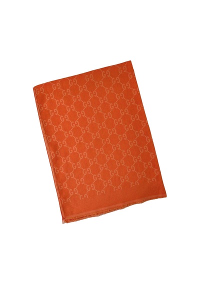 Mim Eşarp Işıl İpek - Pamuk Jakarlı G Desen Şal 75x190 Cm Oranj