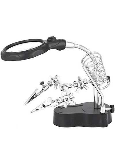 Mg-16126 Led Işıklı Büyüteçli Lehim Tamir Havya Standı