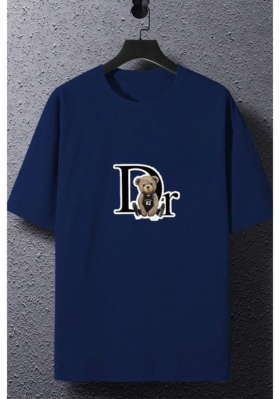 Uyguntarz Unisex Dr. Ayı Tasarım Basklı Tshirt Lacivert