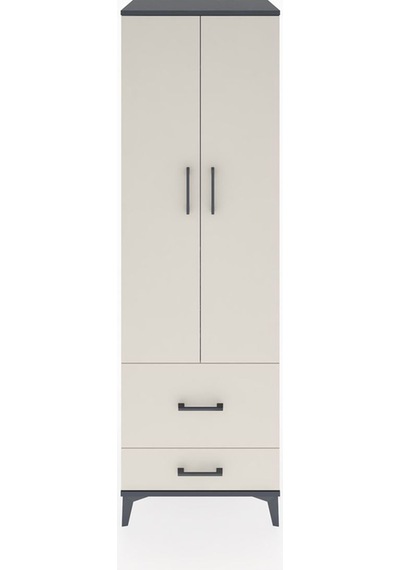 Hyperion Dolap 2 Raflı 2 Çekmeceli Tek Askılı 60x44x195 Antra... Antrasit