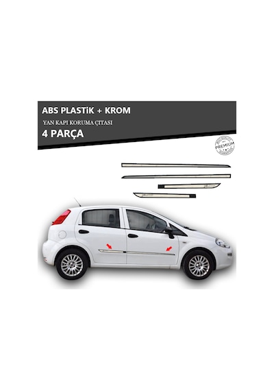 Fıat Punto Yan Kapı Koruma Çıtası Plastik + Krom