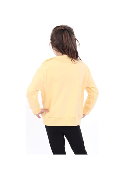 Toontoy Kız Çocuk Baskılı Relax Fit Dik Yaka Düşük Omuz Sweatshirt - Sol Omuz Çıtçıtlı Sarı Toontoy Kız Çocuk Baskılı Relax Fit Dik Yaka Düşük Omuz Sweatshirt - Sol Omuz Çıtçıtlı Sarı