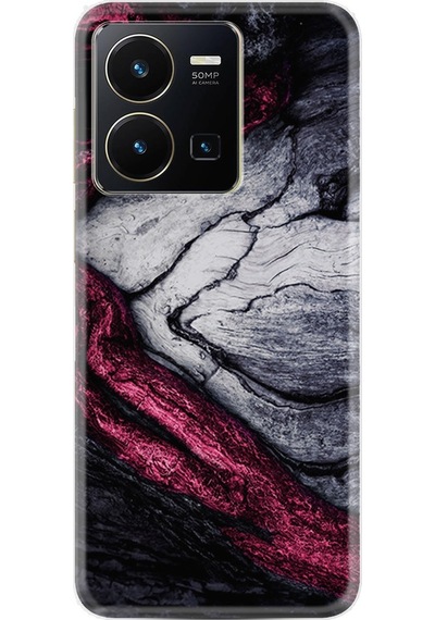 Vivo Y35 Kilif Silikon Desen Purple Gray Marble 1617 566402523