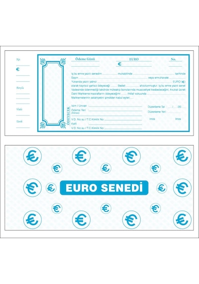 Jokey Kırtasiye Euro Senet Karnesi (1.Koçan / 50yaprak)
