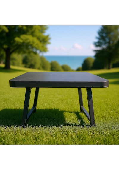 Ekstra Dayanıklı Katlanır Piknik Masası - 44x58 Cm Kaliteli Plastik Balkon Ve Bahçe Sehpası Siyah