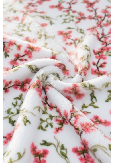 Sakura Çift Kişilik Peluş Battaniye Pembe