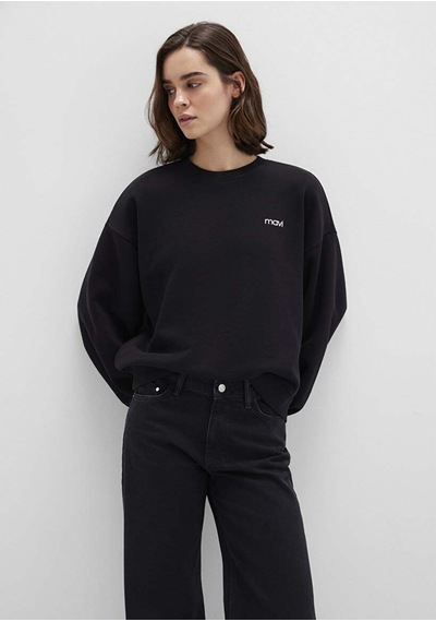 Mavi Yuvarlak Yaka Logo Siyah Kadın Sweatshirt M1s10490-900 SiYAH