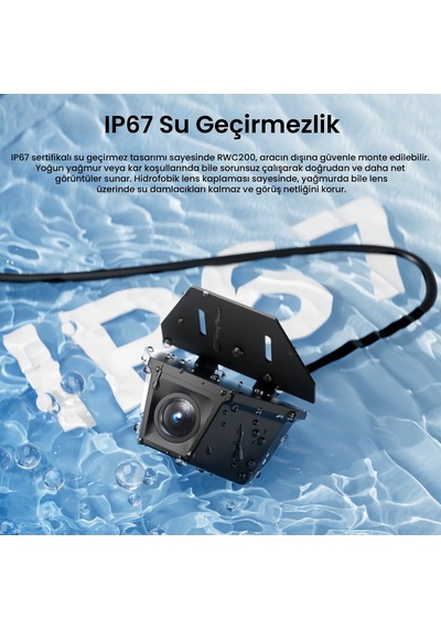 Viofo Rwc200 Ip67 Su Geçirmez A229 Pro / Plus Uyumlu 2k Quad Hd Dış Arka Kamera 14.5 Metre