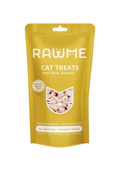Rawme Dondurularak Kurutulmuş Çiğ Kedi Tavuk Göğüs