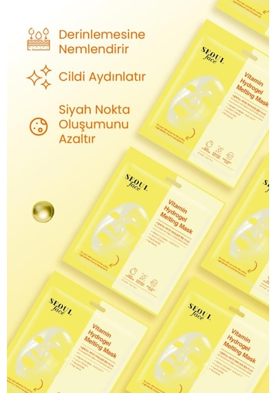 Dermal Seoulface Vitamin Hydrojel Şeffaflaşan Eriyen Maske 34 Gr. 10 Adet