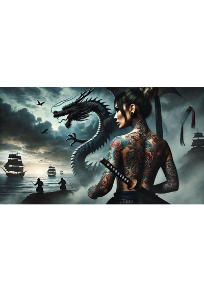 Ti-play Shogun Woman 60x90cm Modern Samuray Pvc Çerçevesiz Tablo