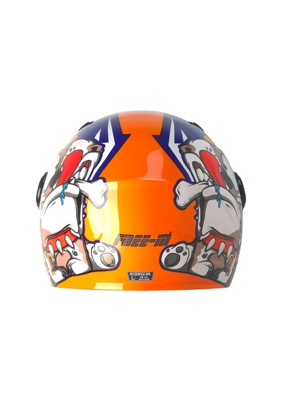 Fr215 Dog Neon Orange Motosiklet Kaskı Yarım Kids Motorcu Kask Turuncu Çok Renkli