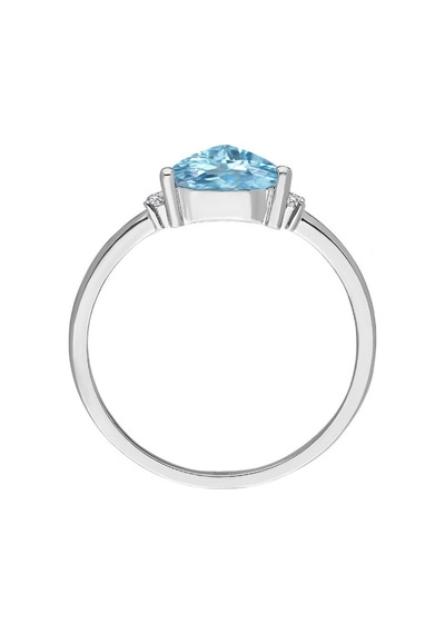 Sirius Pırlanta Ve Üçgen Kesim Sky Blue Topaz Taşlı Yüzük 0831R00