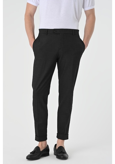 Antioch Regular Fit Duble Paça Erkek Pantolon Füme
