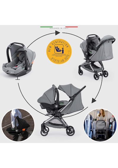 Elele Pilota Premium Kabin Tipi Travel Sistem Bebek Arabası Gri