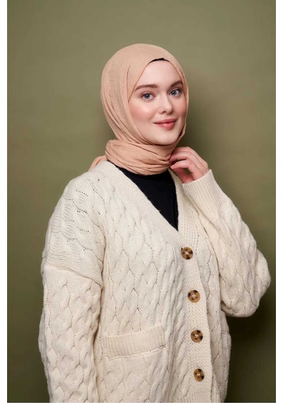 Bambu Şal Tesettür, Pamuklu, Hafif, Rahat, Şık, Yüksek Kalite, Hijab, Shawl, Original, Lux Kum Beji