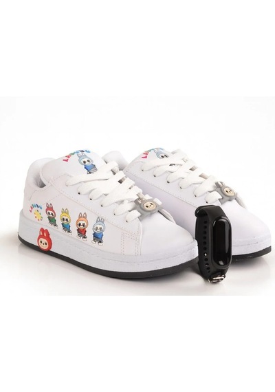 Mini Bonito Unisex Çocuk Karakter Baskılı Beyaz Spor Ayakkabı Kol Saati Hediyeli Beyaz/siyah Mini Bonito Unisex Çocuk Karakter Baskılı Beyaz Spor Ayakkabı Kol Saati Hediyeli Beyaz/siyah