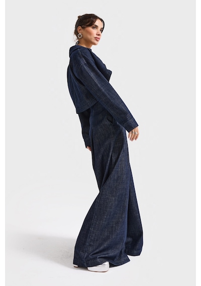 Itsbasic Kadın İndigo Renk 7w5-50 Süper Palazzo Fit Yüksek Bel Özel Tasarım Denim Jean