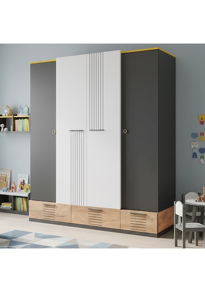 setaymobilya Relax Genç Odası 4 Kapaklı Dolap , Relax Gardırop