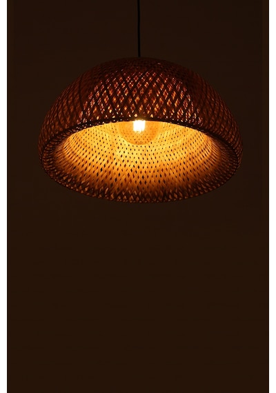Bohem Bambu Boja Pendant Sarkıt Avize Lamba 45 Cm - Iskandinav, Modern, Bohem, Rattan Aydınlatma Bambu