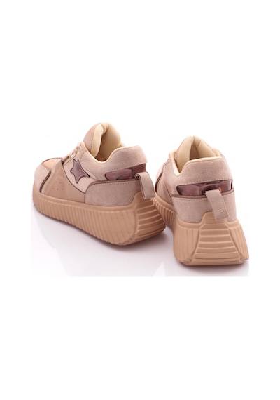 Dgn M555 Kadin Yani Yildiz Desenli Spor Ayakkabi M555-2030-R0152 Bej